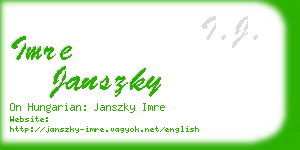 imre janszky business card